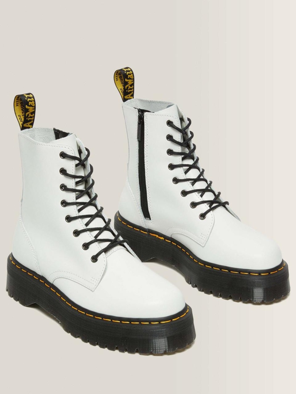 ‼️NEW Dr. Martens White Smooth Leather Platform Boots